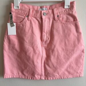 Tna Pink Denim Mini Skirt